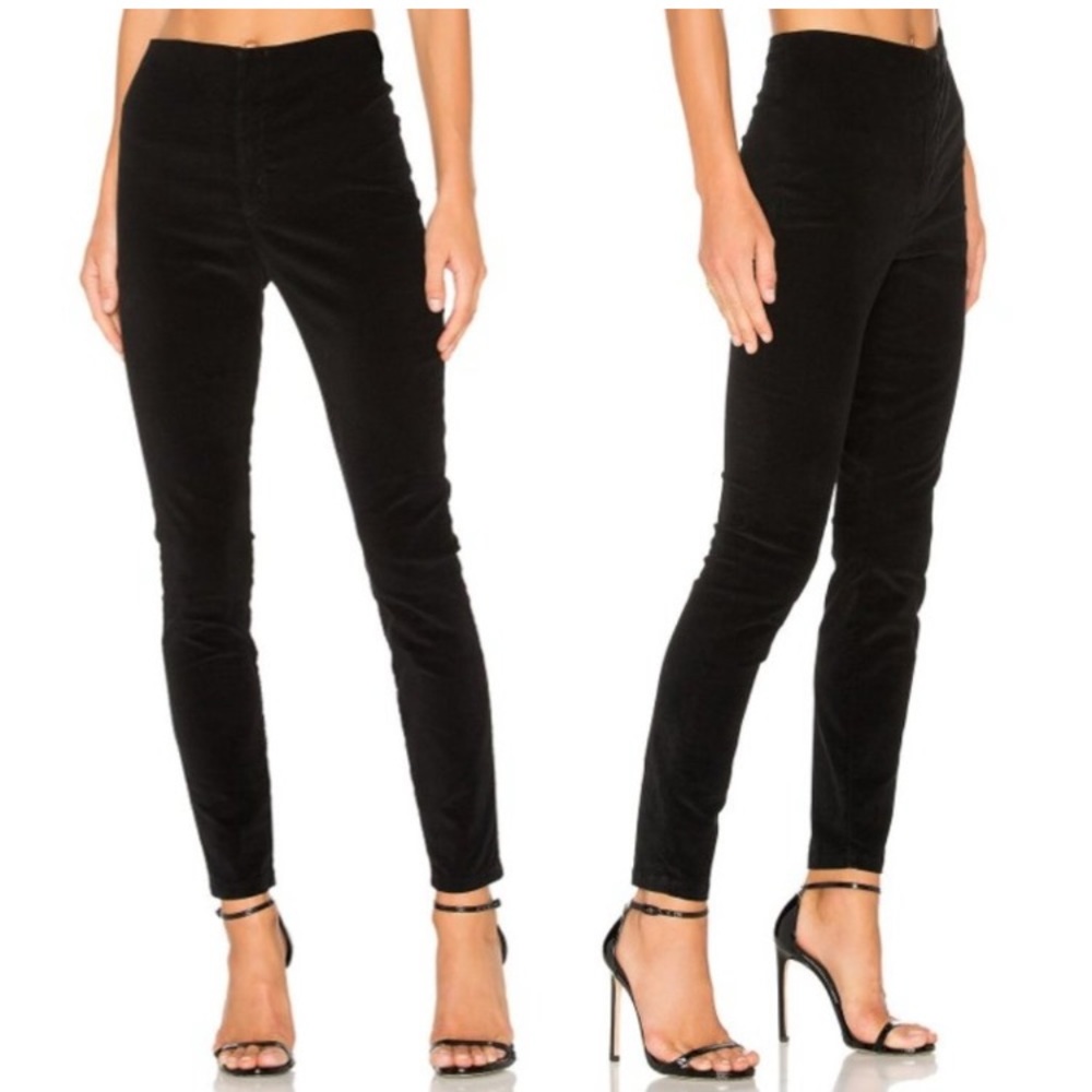 MOTHER high waisted black velvet seamless looker pant size 30